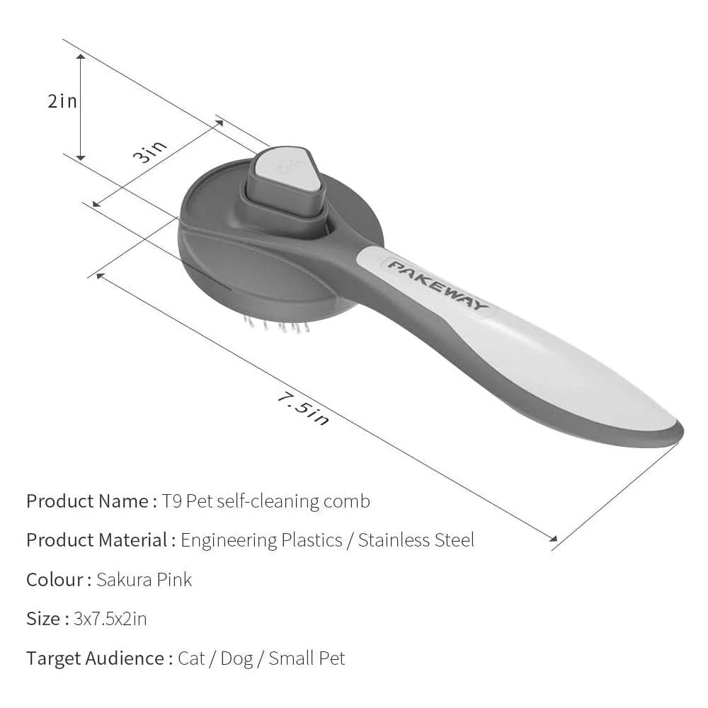 PAKEWAY T9 Grey Pet Slicker Brush - Image 4