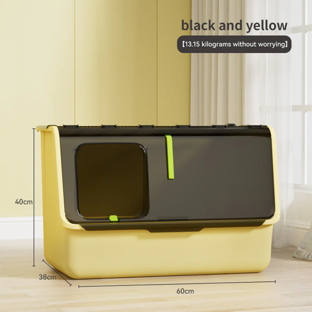 PAKEWAY Top-Entry Extra Large Cat Litter Box - Yellow - Image 7