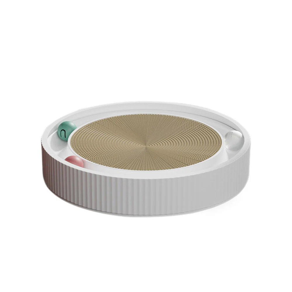 Pearly White Luxury Turntable Cat Scratching Board 40*40*7 -Large