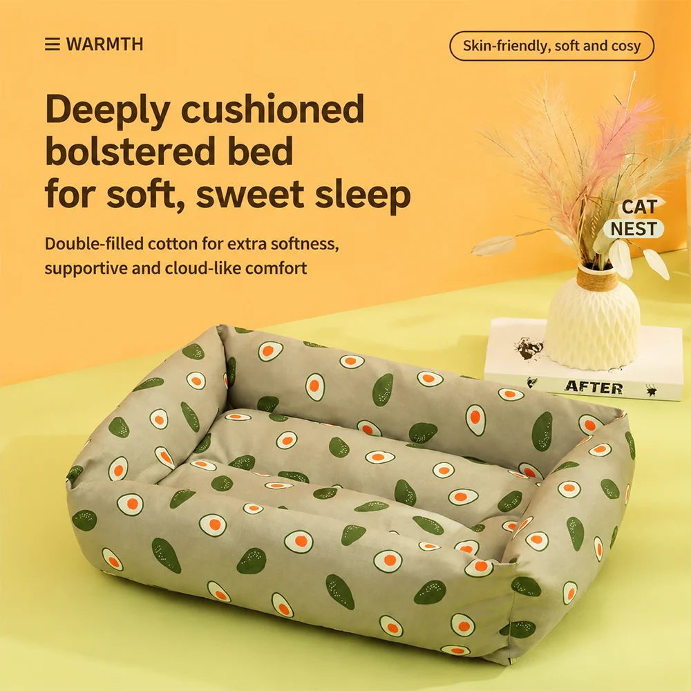 Pet Bed Bolster Square Removable Washable - Image 5