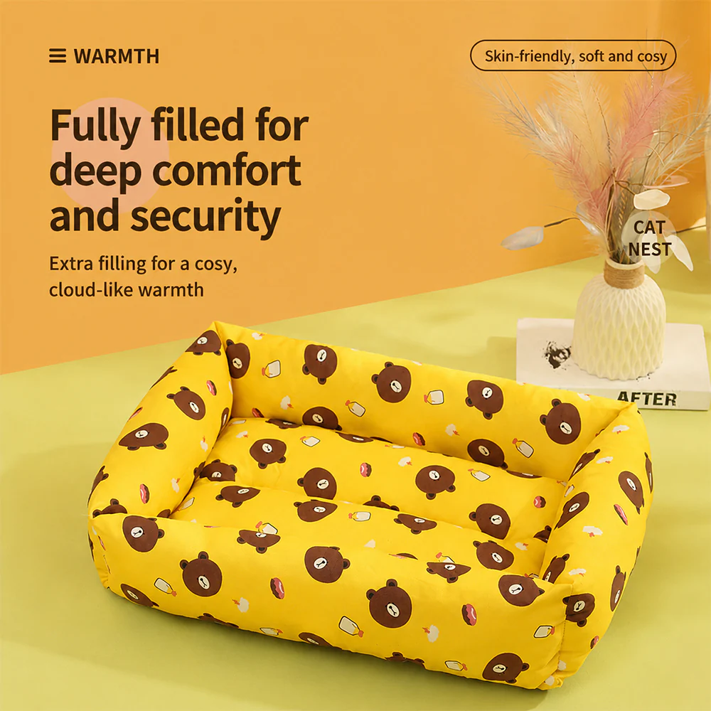 Pet Bed Bolster Square Removable Washable - Image 6