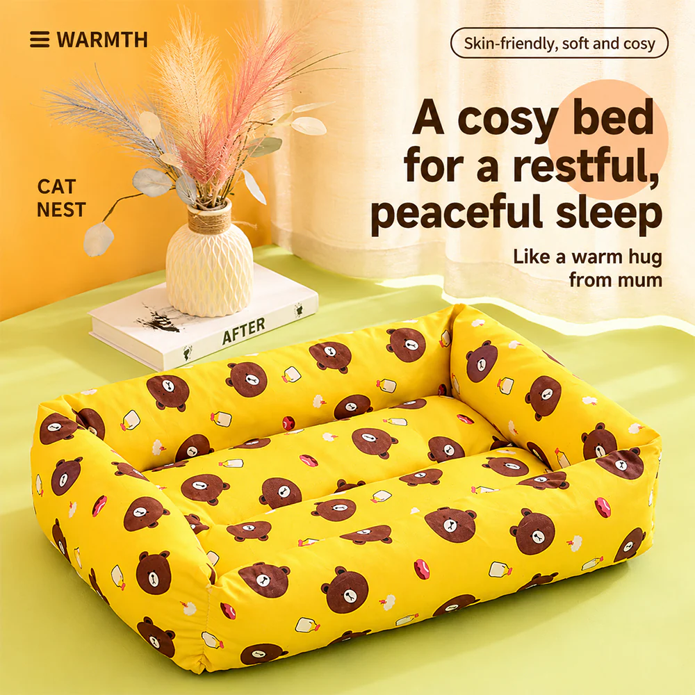 Pet Bed Bolster Square Removable Washable - Image 7