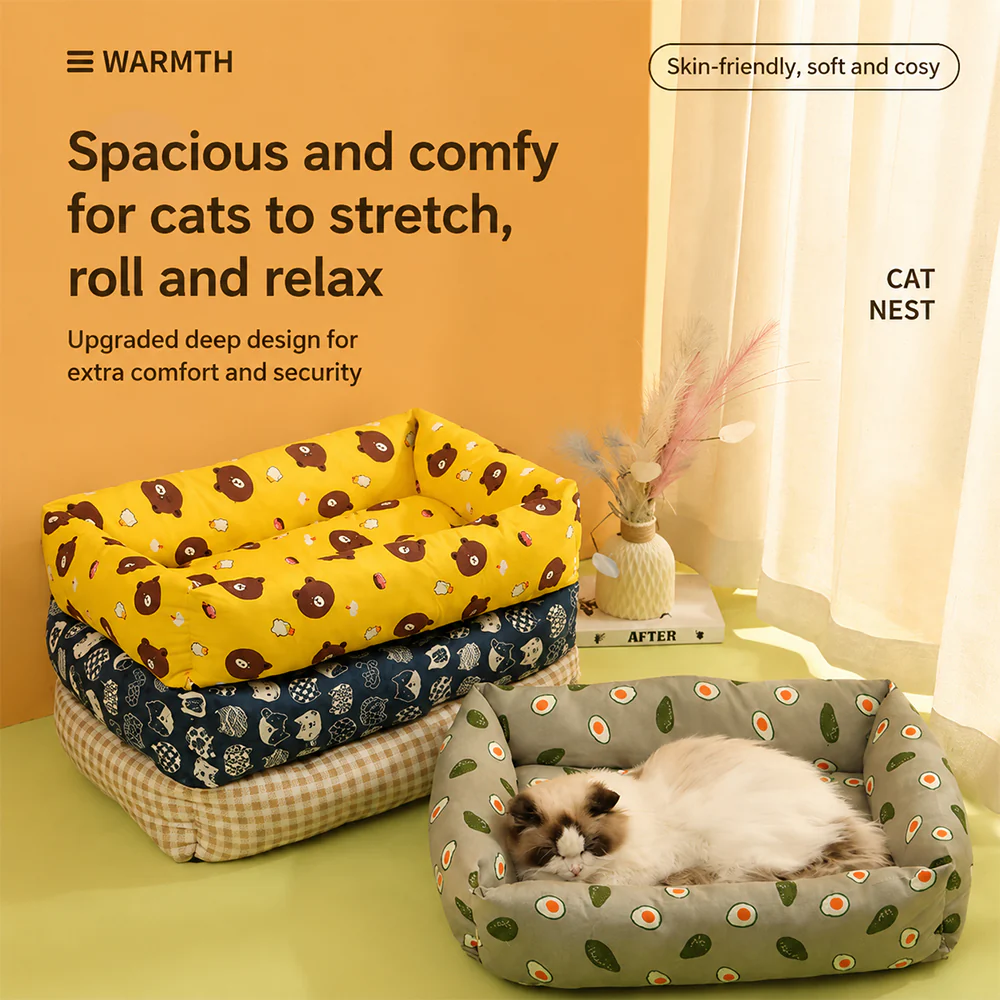 Pet Bed Bolster Square Removable Washable - Image 8