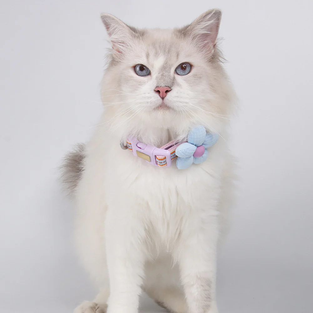 Pet Collar Personalised Engraved Cute Flower Design Adjustable - Image 13