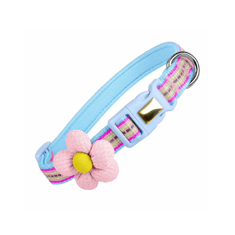 Pet Collar Personalised Engraved Cute Flower Design Adjustable - Image 23