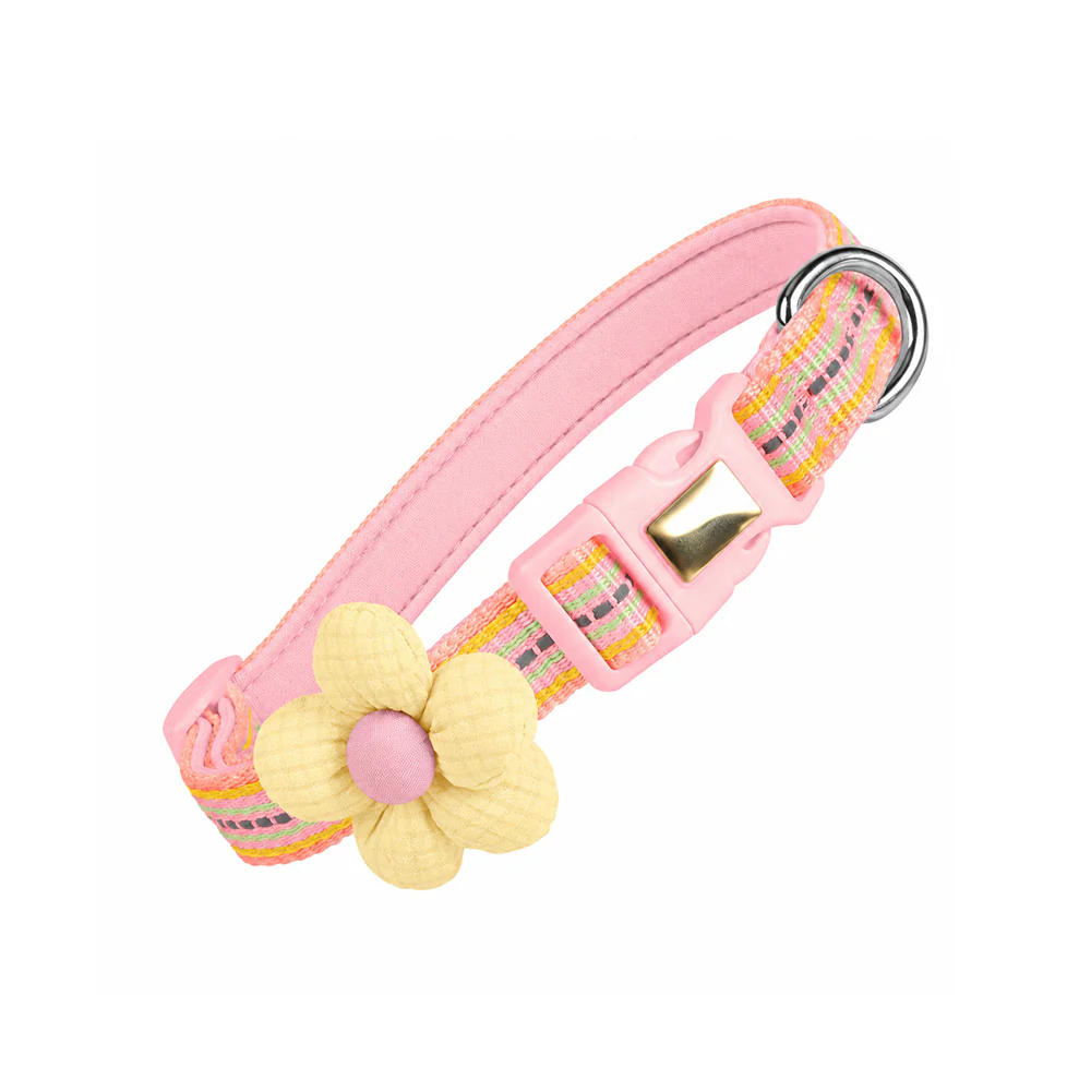 Pet Collar Personalised Engraved Cute Flower Design Adjustable - Image 25