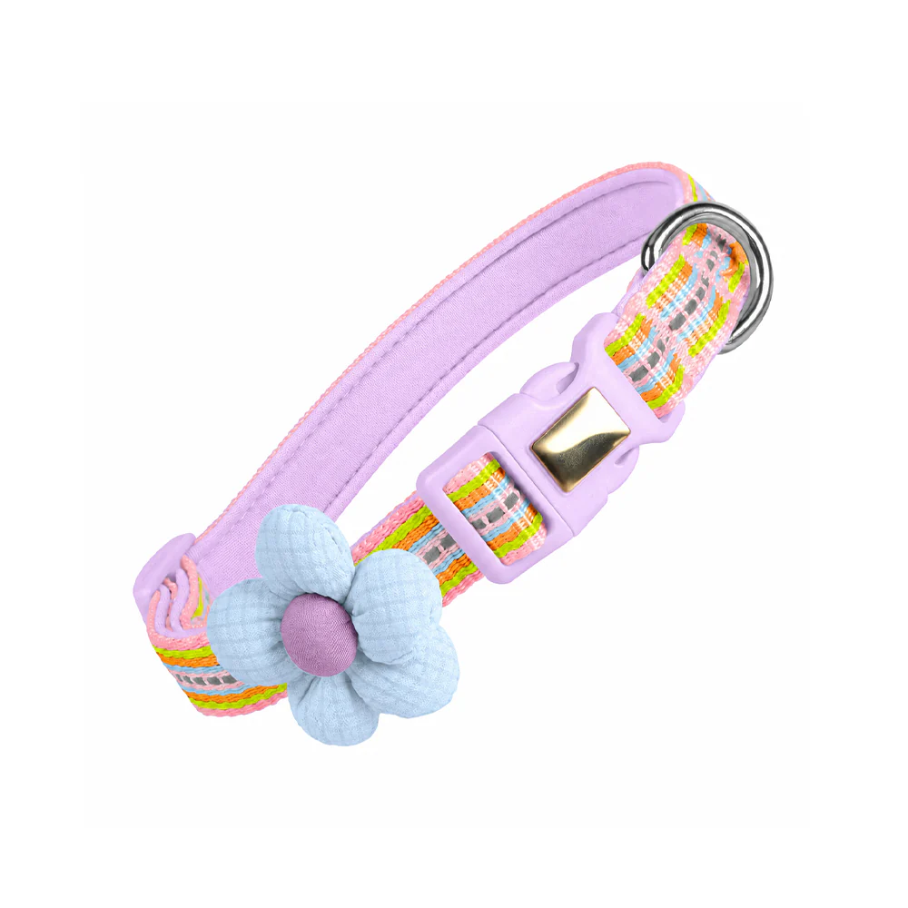 Pet Collar Personalised Engraved Cute Flower Design Adjustable - Image 27