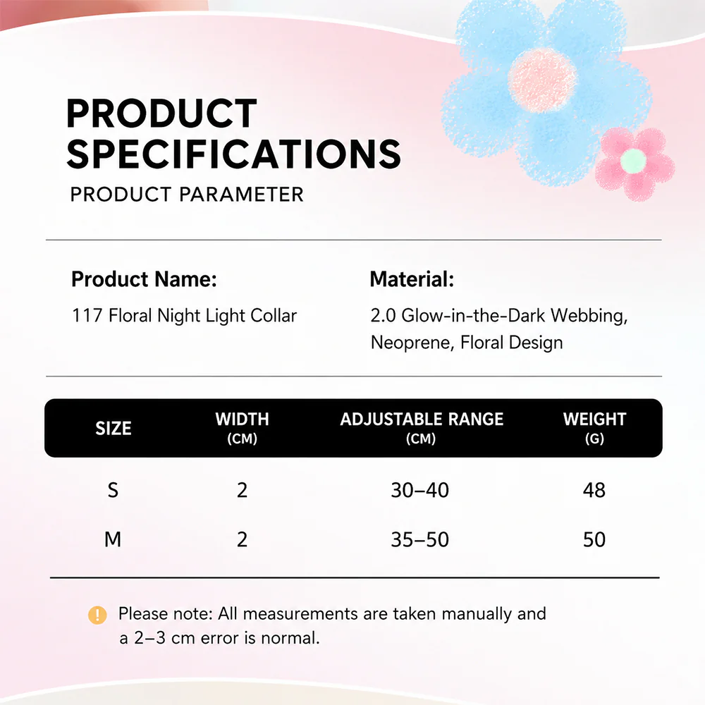 Pet Collar Personalised Engraved Cute Flower Design Adjustable - Image 9