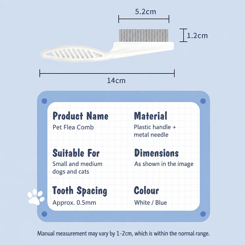 Pet Flea Comb – Fine Tooth Grooming Comb for Cats & Dogs - Image 2