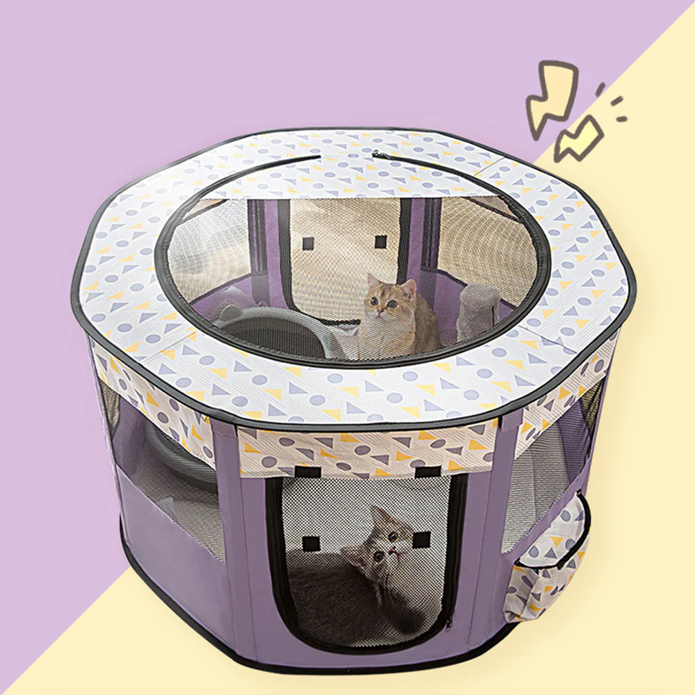 Pet Foldable Playpen - Patterned Small - Image 3