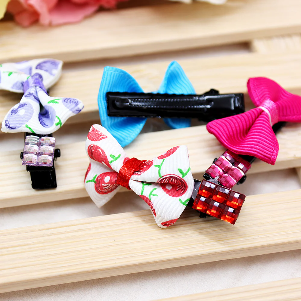 Pet Hair Clip Cute Cherry Bow Grooming Accessory Random 1pc - Image 10