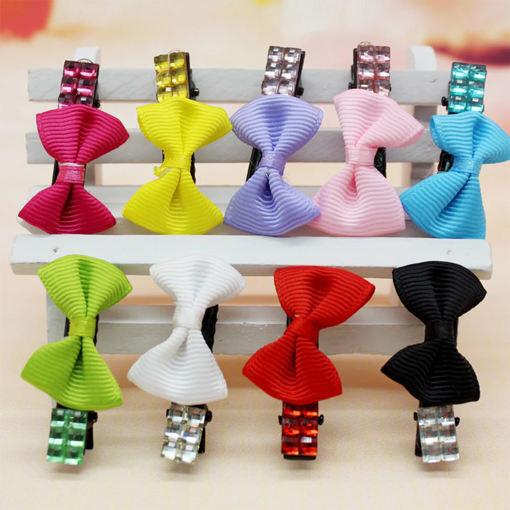 Pet Hair Clip Cute Cherry Bow Grooming Accessory Random 1pc - Image 4