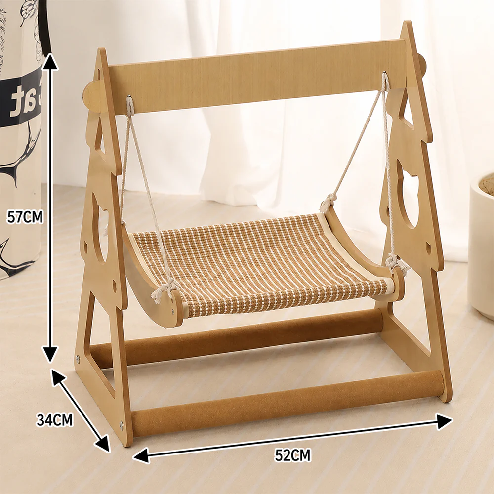 Pet Hammock Swing Bed Wooden Double Layer - Image 6