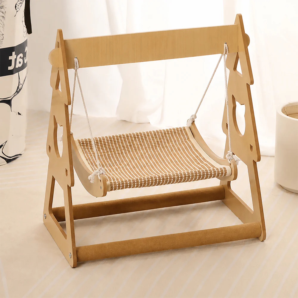 Pet Hammock Swing Bed Wooden Double Layer - Image 7