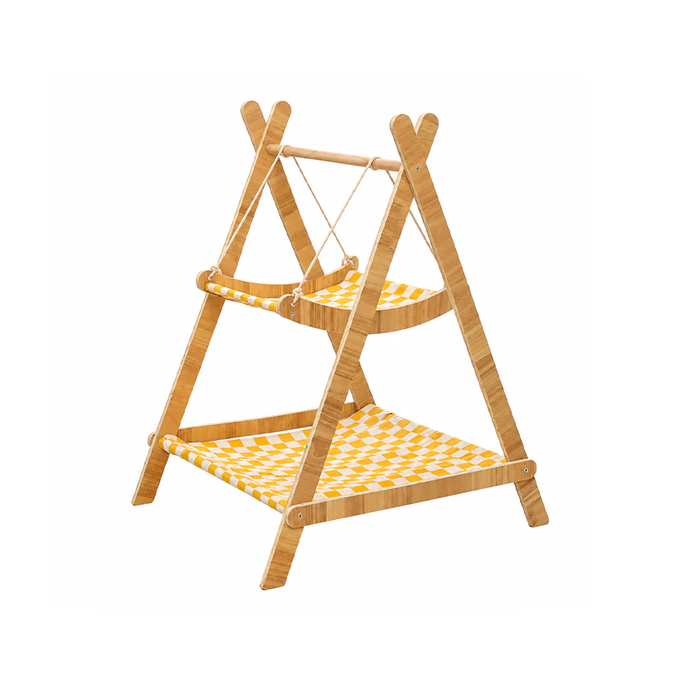 Pet Hammock Swing Bed Wooden Double Layer - Image 9