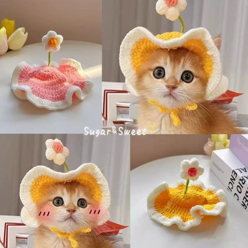Pet Hat & Scarf | Handmade Knitted Costume for Cats & Dogs - Image 3