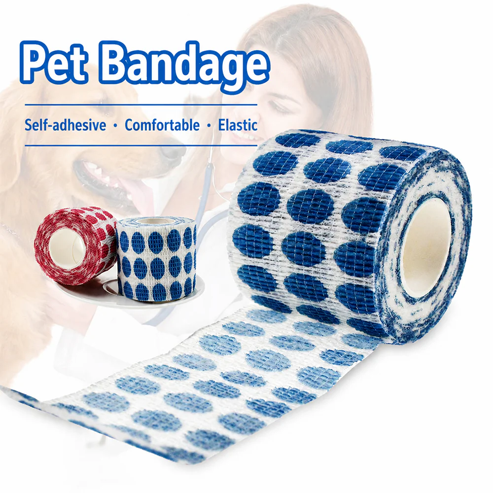 Pet Self-Adhesive Bandage – Vet Wrap Cohesive No-Glue for Cats & Dogs - Image 2