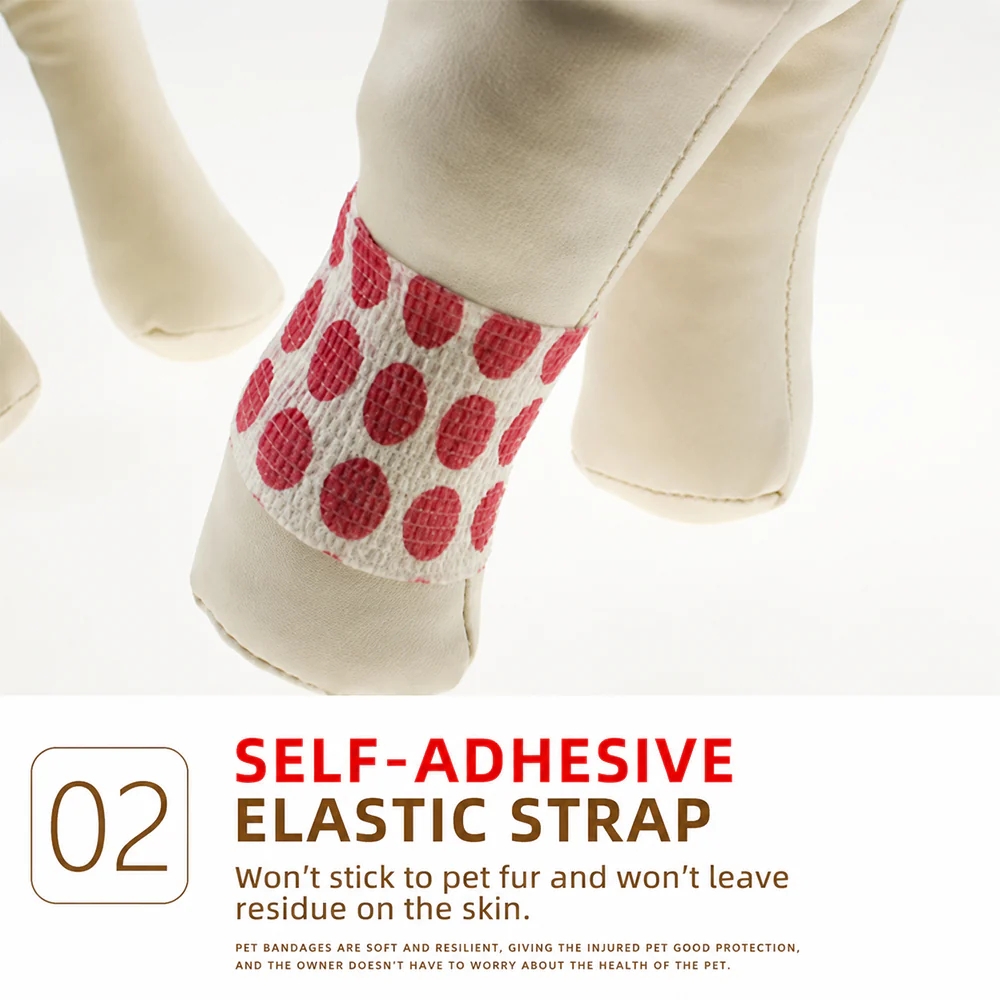 Pet Self-Adhesive Bandage – Vet Wrap Cohesive No-Glue for Cats & Dogs - Image 4