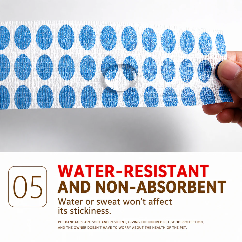 Pet Self-Adhesive Bandage – Vet Wrap Cohesive No-Glue for Cats & Dogs - Image 5