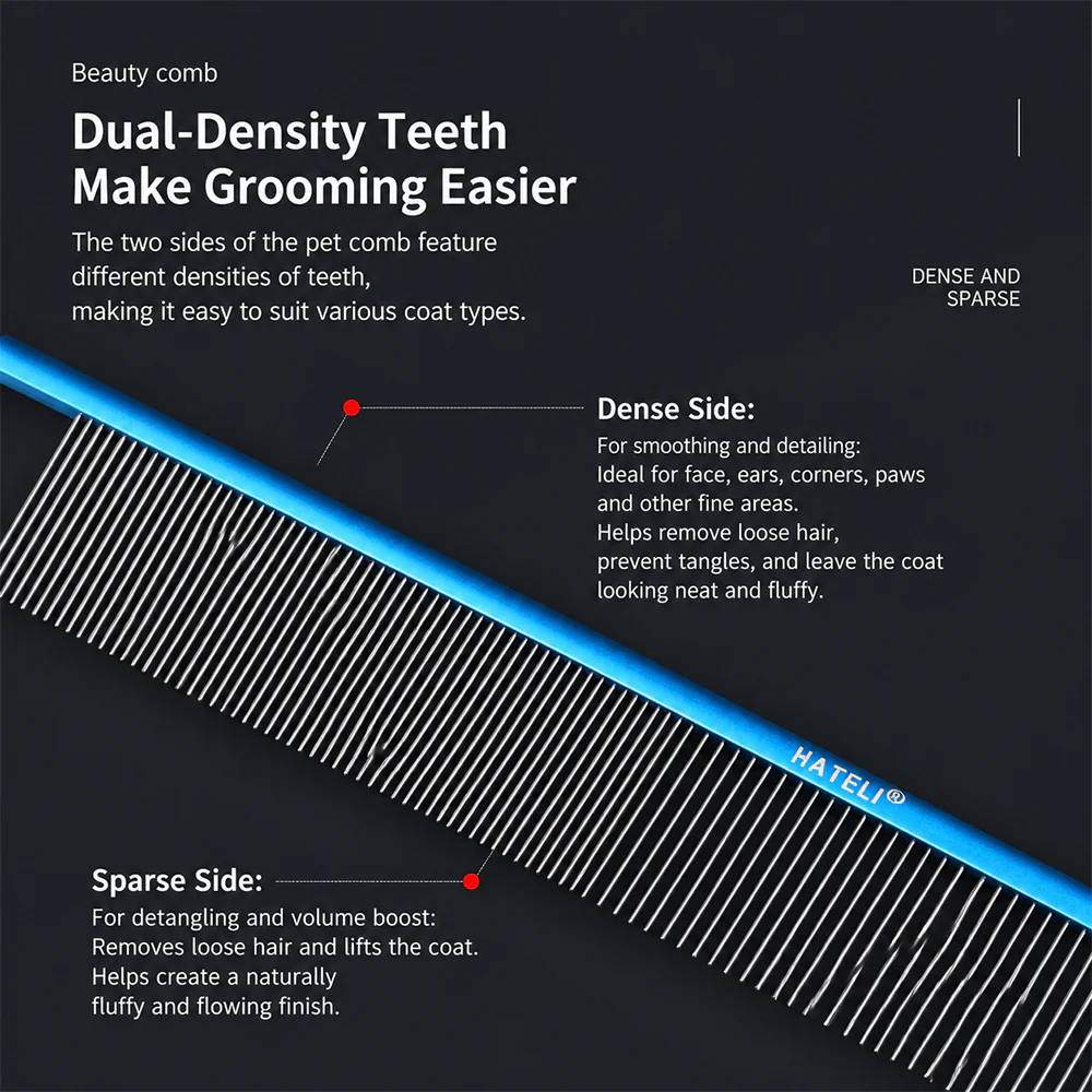 Pet Steel Comb Grooming Detangling Fine Tooth - Image 6
