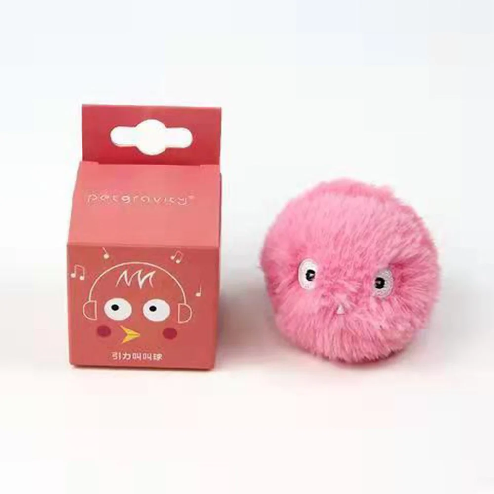 PETGRAVITY Smart Interactive Animal Sound Squeaking Pinky Furry Ball Cat Toys - Image 4