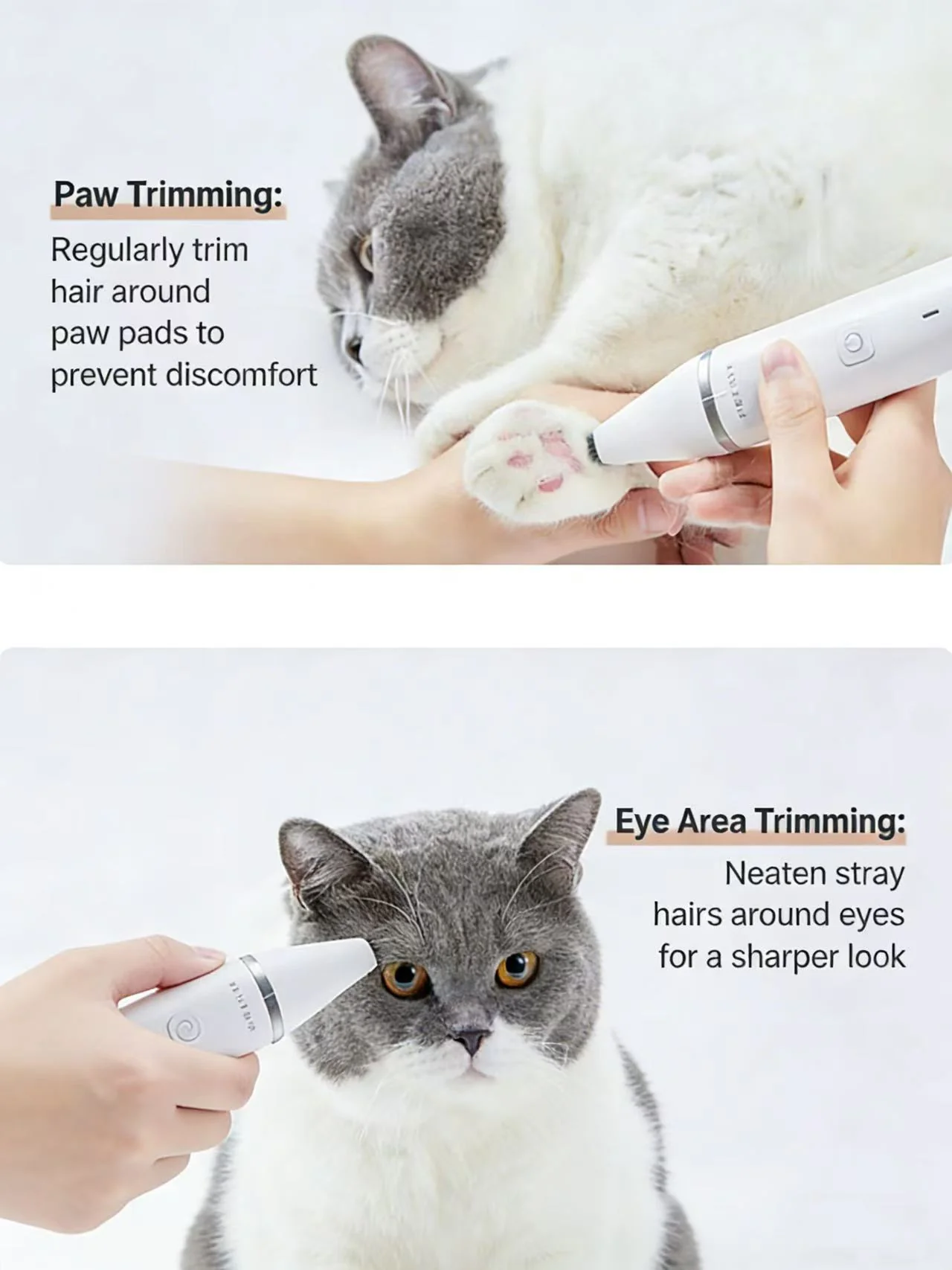 Petkit Dual-Head Quiet & Waterproof Grooming Trimmer - Image 4