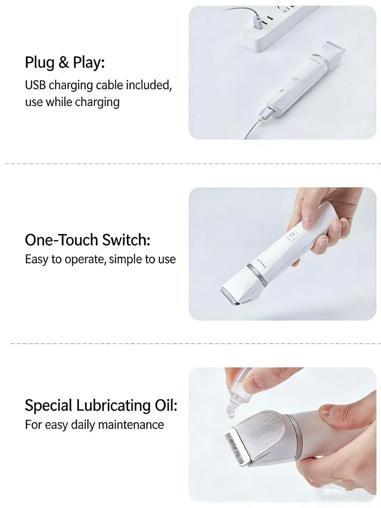 Petkit Dual-Head Quiet & Waterproof Grooming Trimmer - Image 7