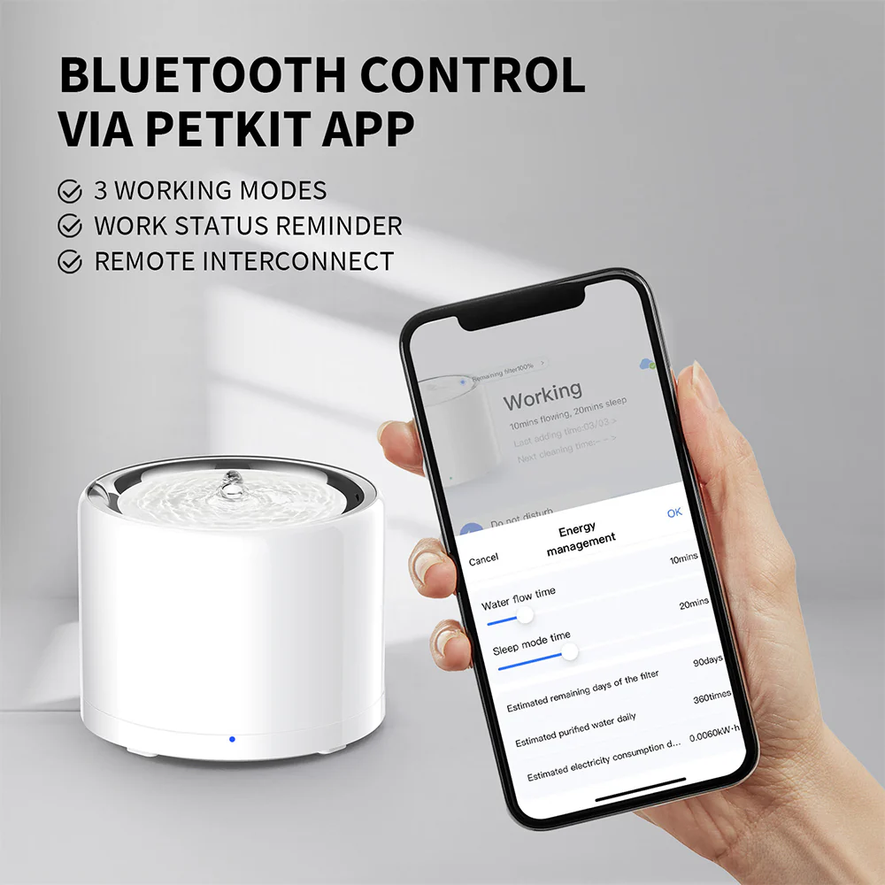 PETKIT Eversweet 3 Pro UVC - Wireless Smart Drinking Fountain- 1.8L - Image 2