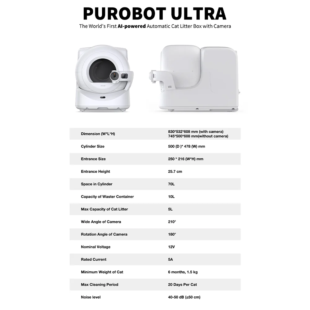 PETKIT Purobot Ultra Al-powered Cat Litter Box With Camera - Image 14
