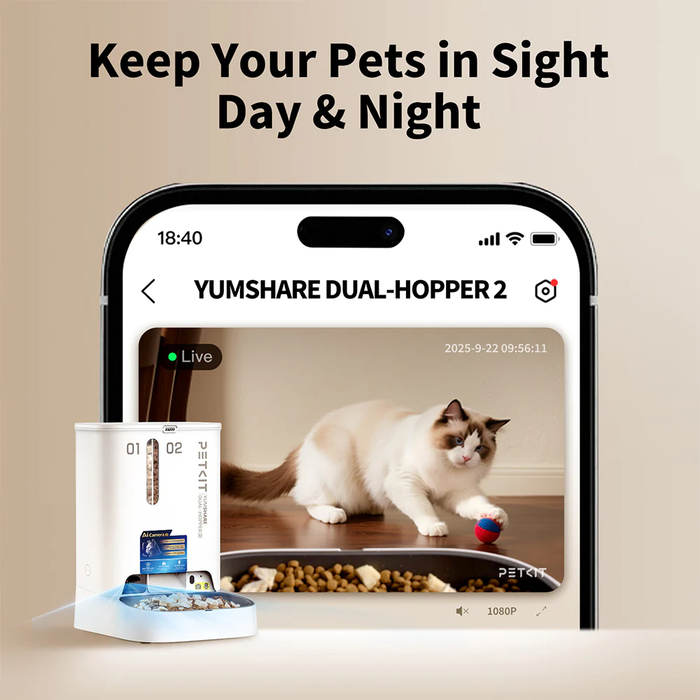 PETKIT YumShare Dual-Hopper 2 Smart Feeder With Camera - Image 9