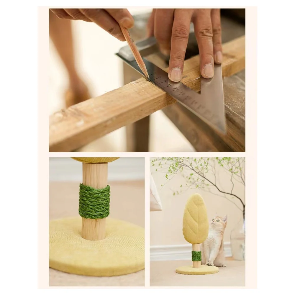 PETSBELLE Solid Wood Matcha Cat Tree - Image 7