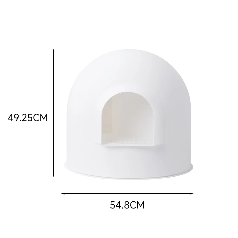 PIDAN White Igloo Cat Litter Box – Red Dot Award Winner | Extra Large Enclosed Cat Toilet - Image 9