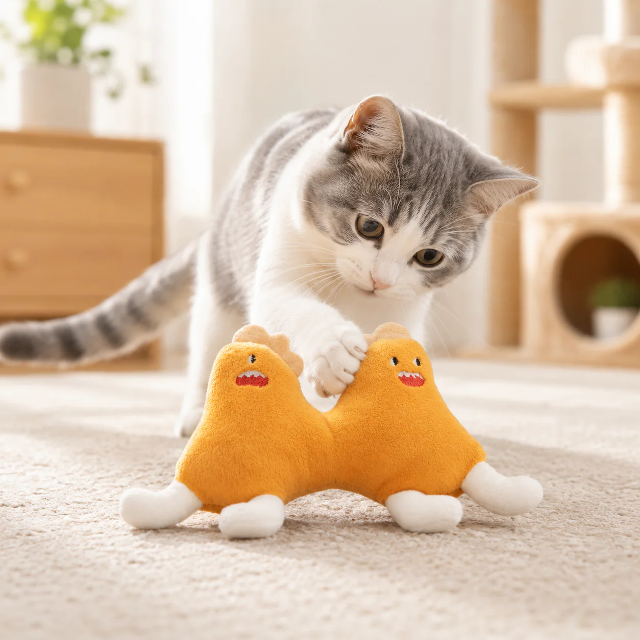 PIDAN Orange Little Monster Cat Plush Toy - Image 2