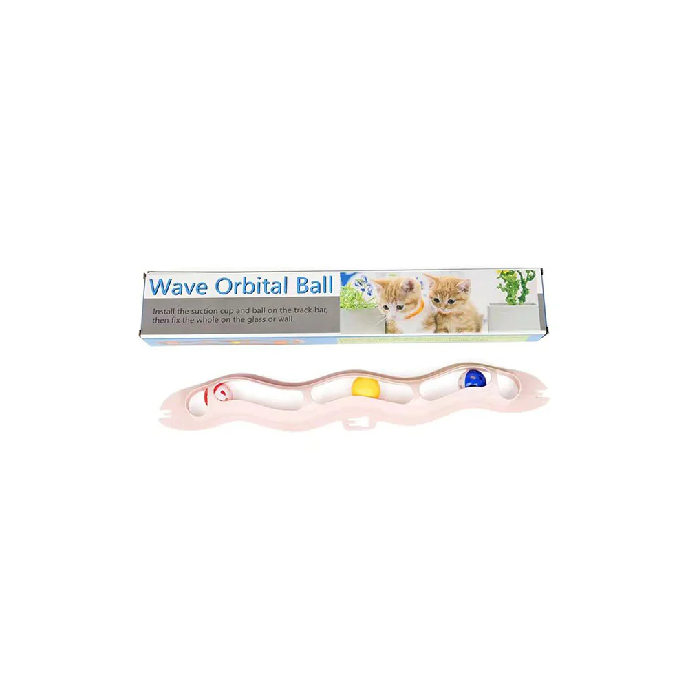 Pink Wave Orbital Ball Cat Toy