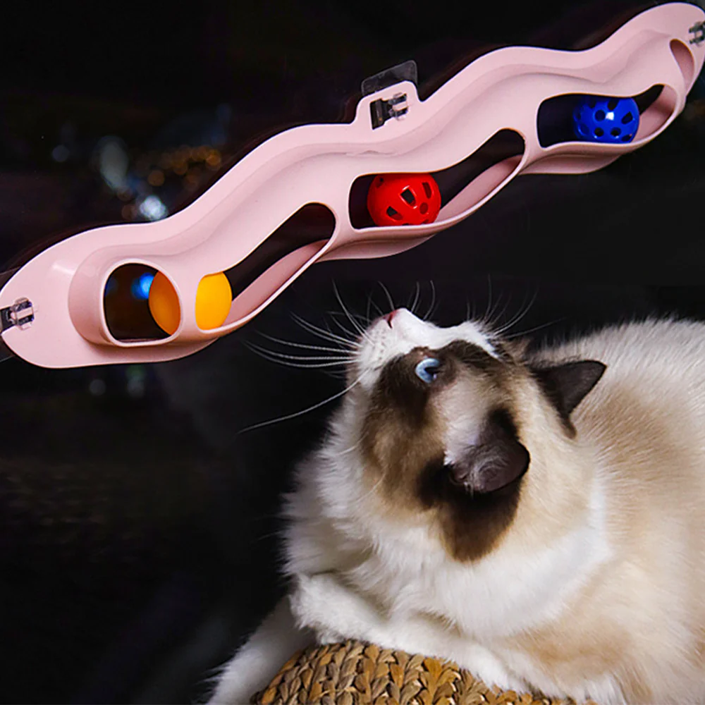Pink Wave Orbital Ball Cat Toy - Image 5