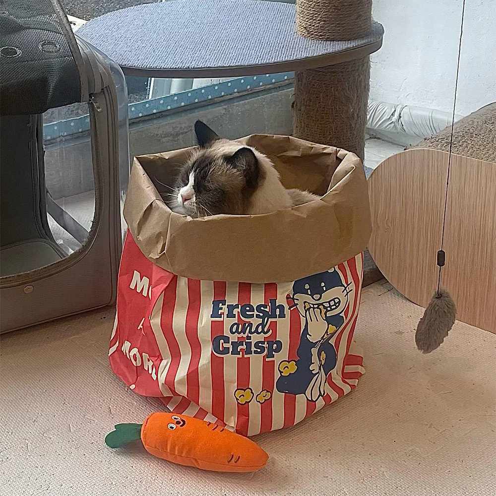 Popcorn Brown Paper Bag Pet Toy - Image 7