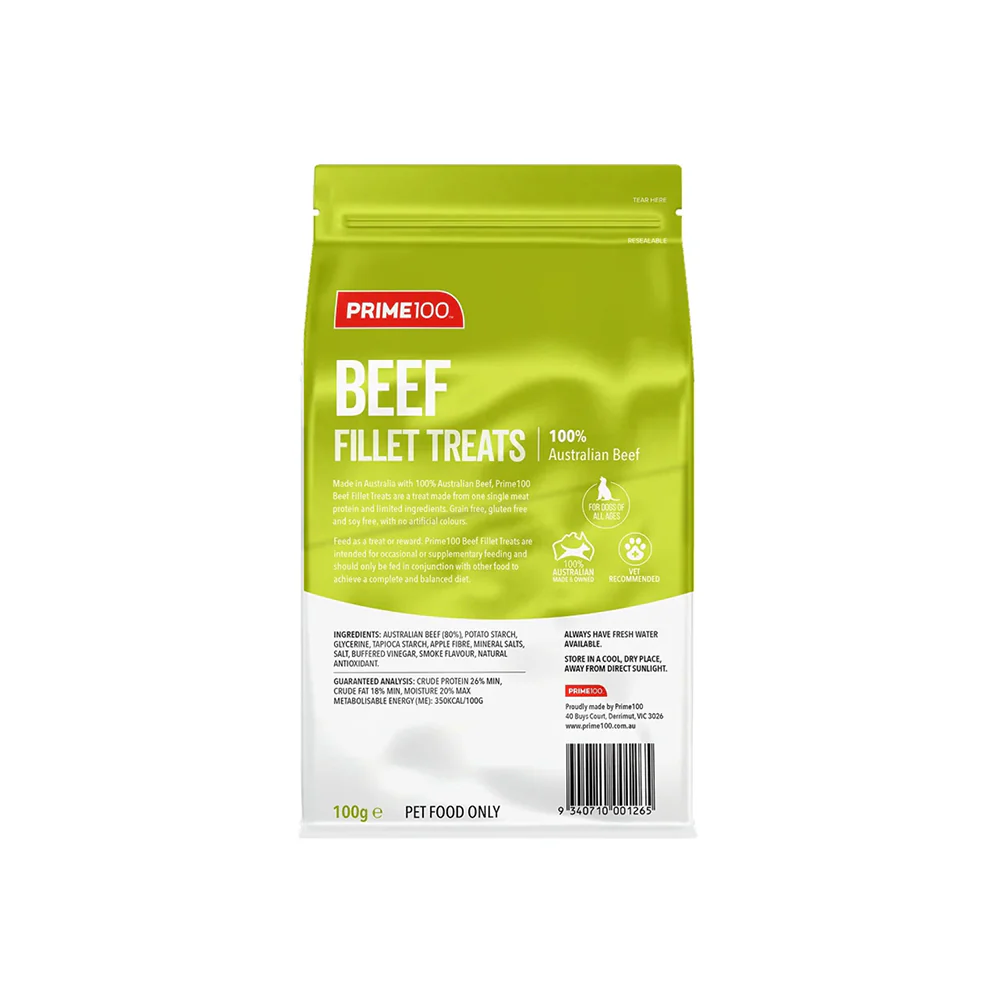PRIME100 Australian Beef Fillet Dog Treats 100g - Image 2