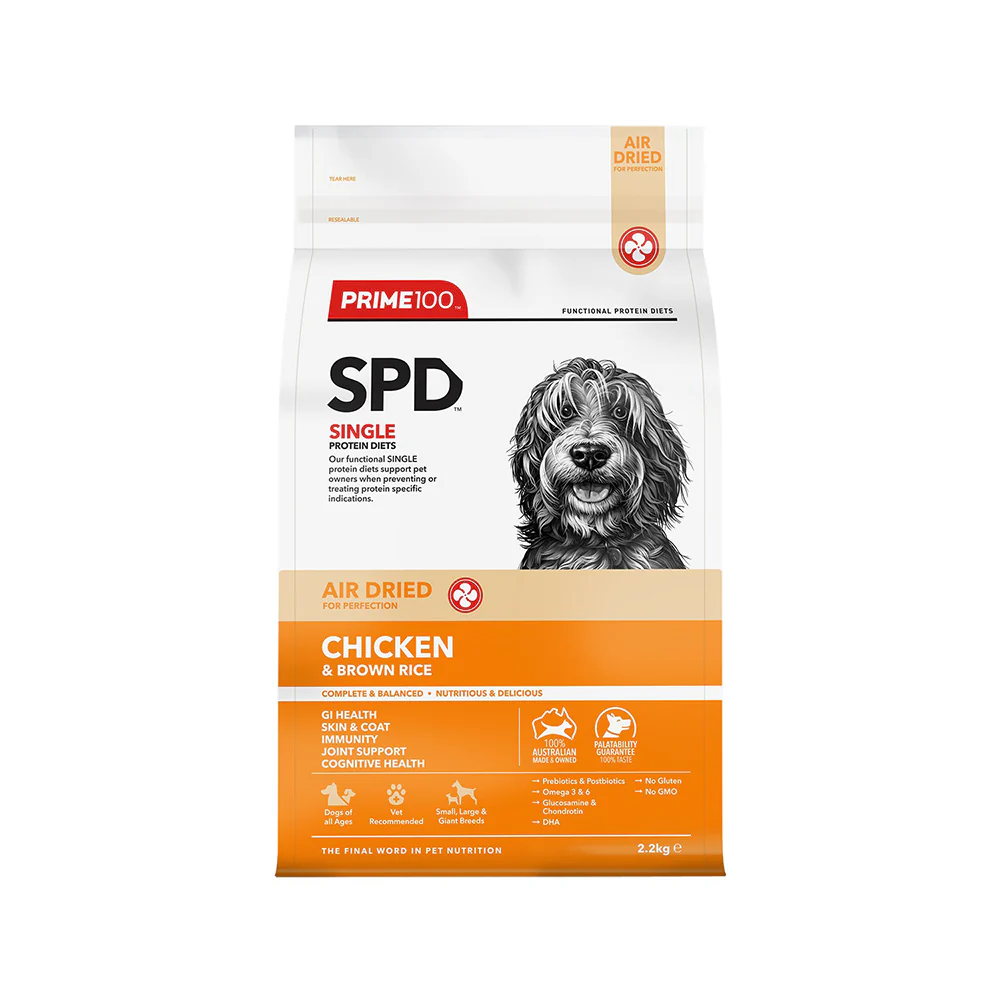 PRIME100 SPD Air Dried Chicken & Brown Rice Adult Dog Food 2.2kg - Image 2