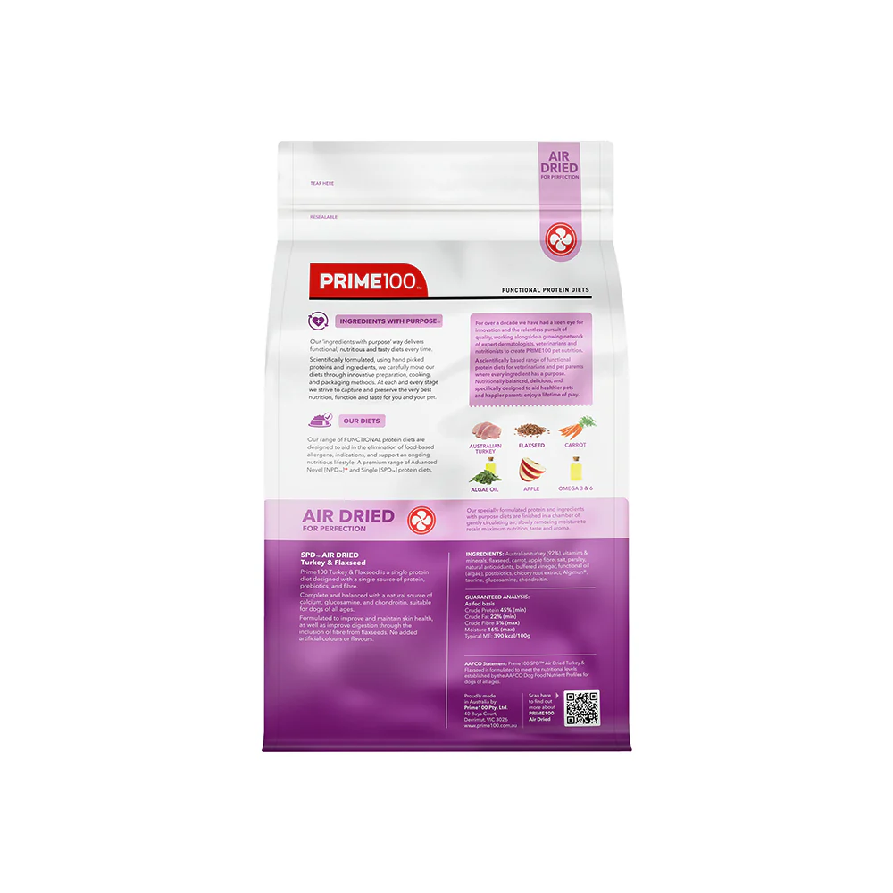 PRIME100 SPD Air Dried Turkey & Flaxseed Dog Food - Image 10