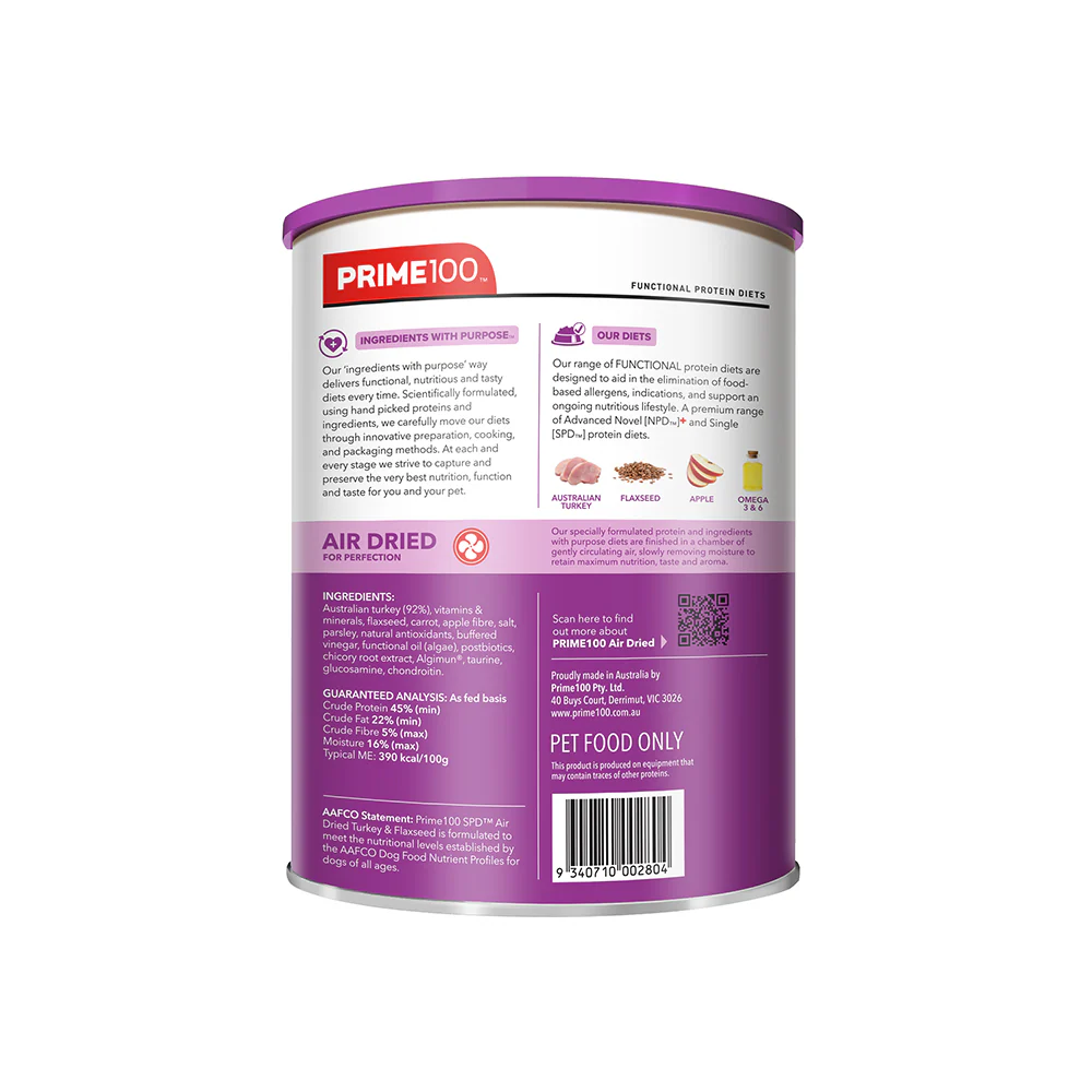 PRIME100 SPD Air Dried Turkey & Flaxseed Dog Food - Image 13