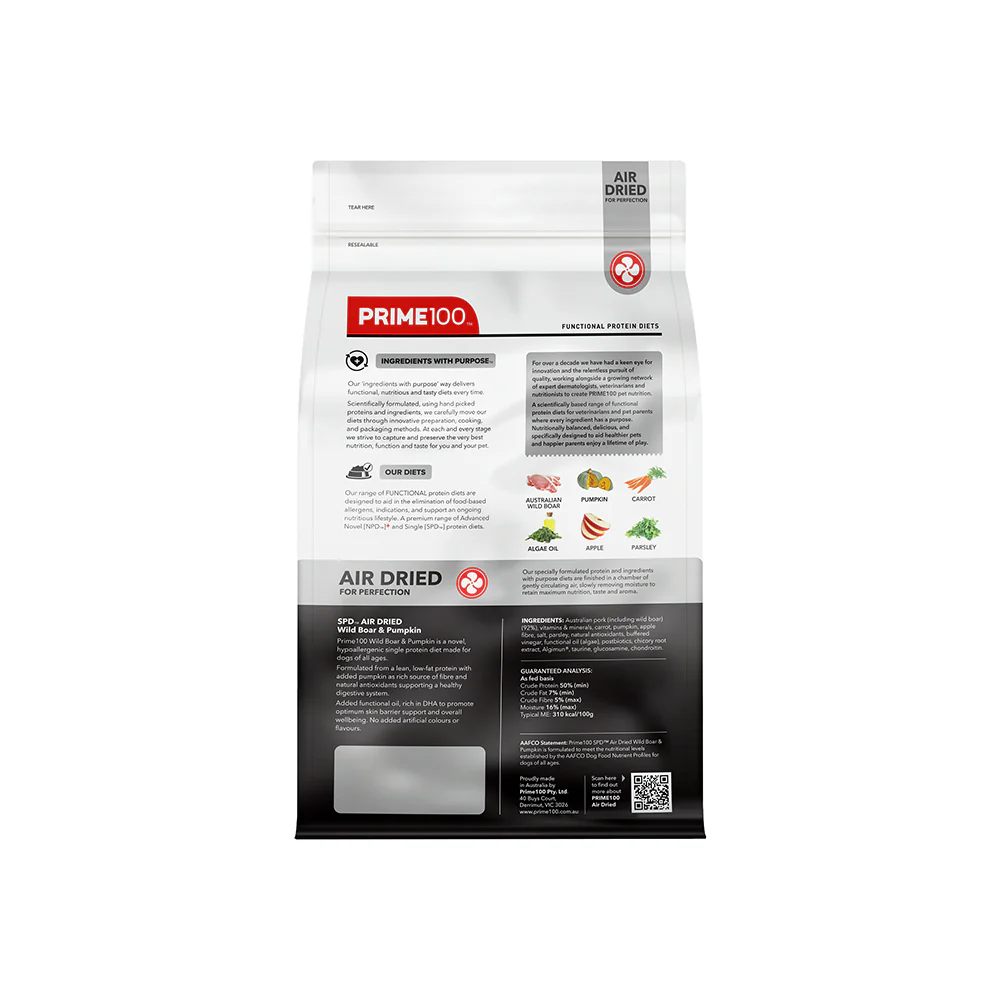 PRIME100 SPD Air Dried Wild Boar & Pumpkin Dog Food - Image 12