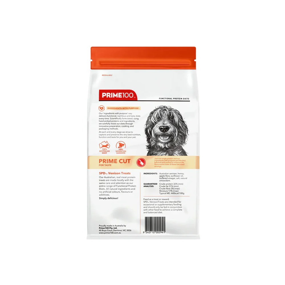 PRIME100 SPD Prime Cut Venison Dog Treats 100g - Image 2