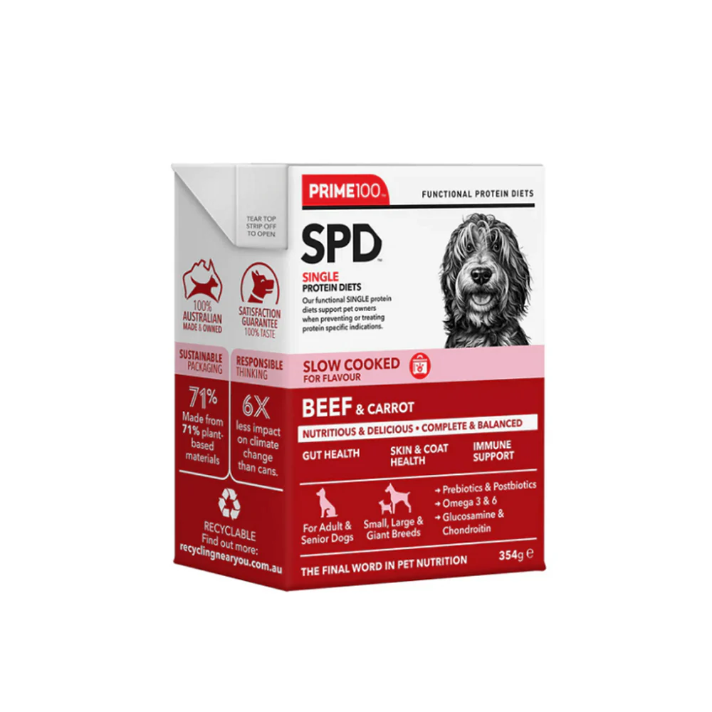 PRIME100 SPD Slow Cooked Beef & Carrot Wet Dog Food 354g - Image 2