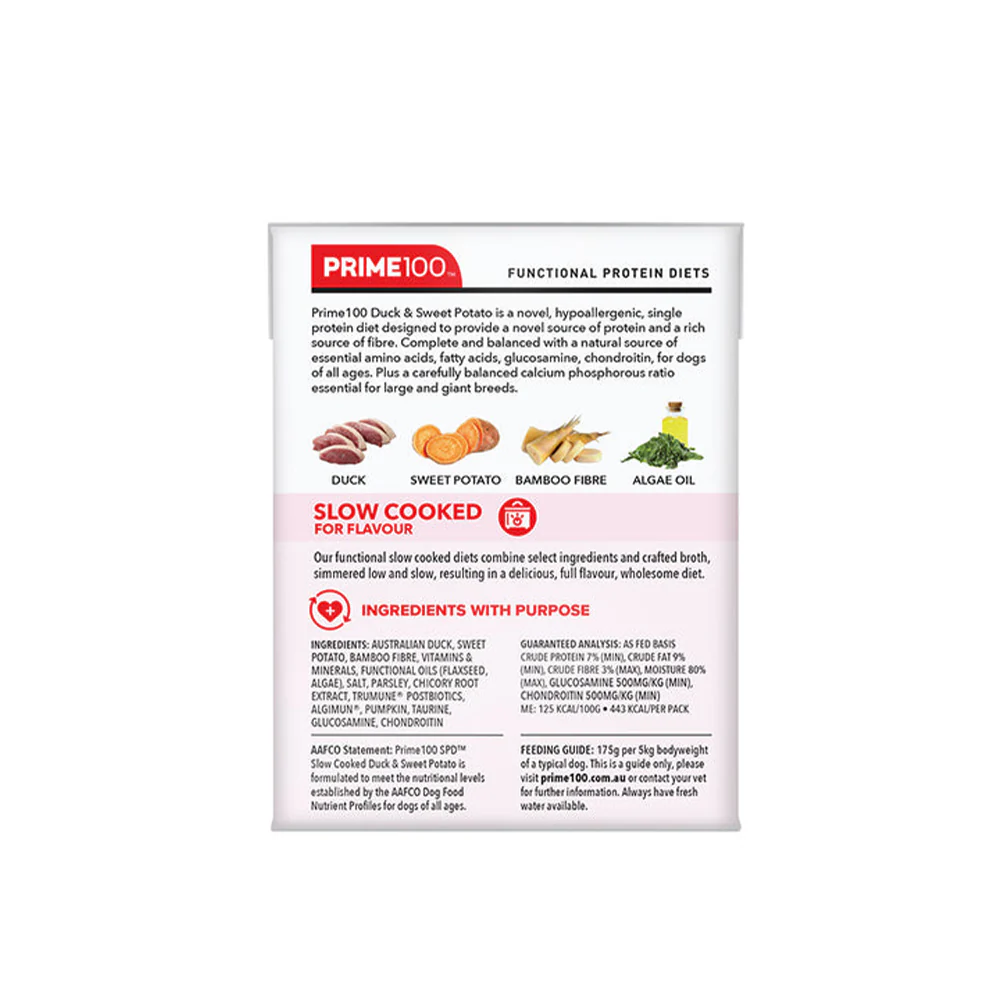 PRIME100 SPD Slow Cooked Duck & Sweet Potato Wet Dog Food 354g - Image 5