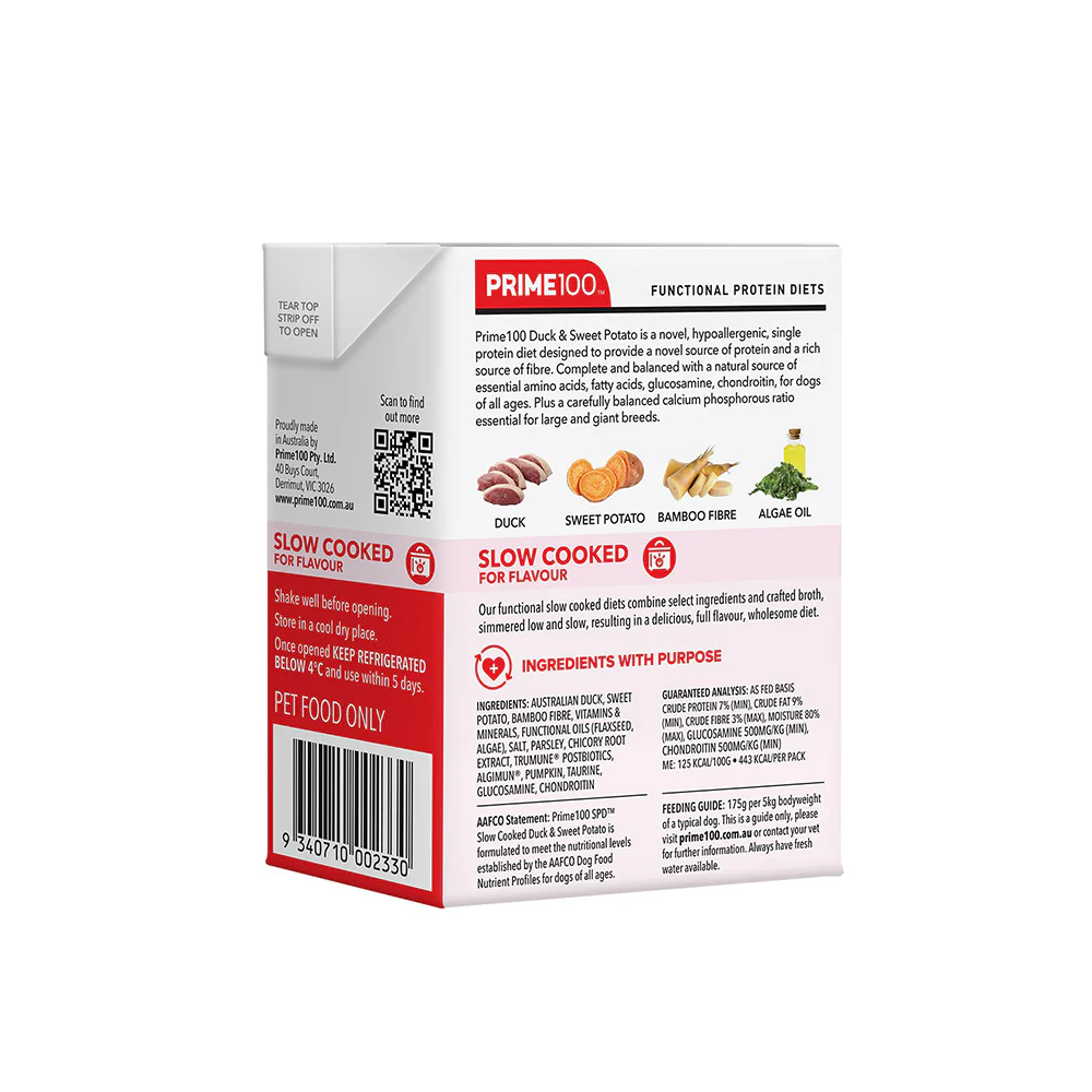 PRIME100 SPD Slow Cooked Duck & Sweet Potato Wet Dog Food 354g - Image 7