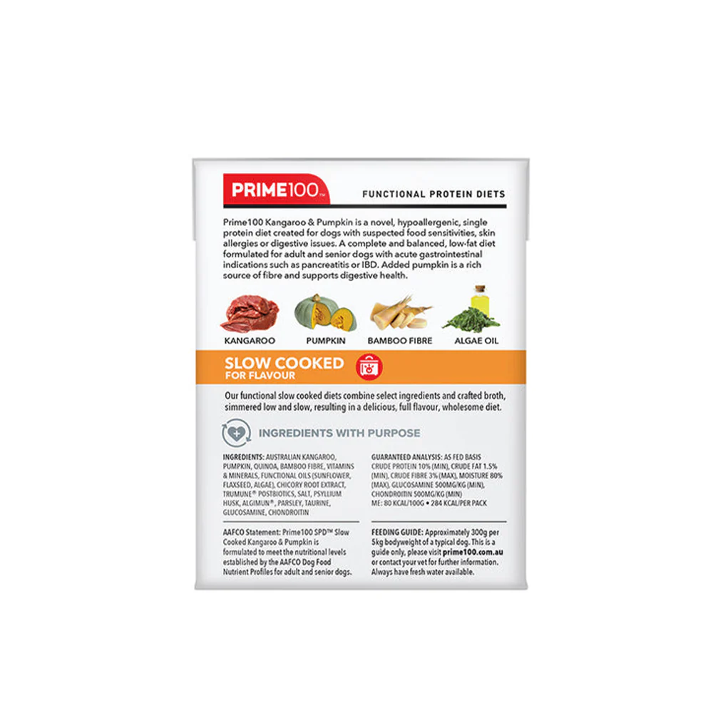 PRIME100 SPD Slow Cooked Kangaroo & Pumpkin Wet Dog Food 354g - Image 4