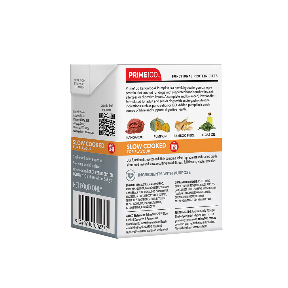 PRIME100 SPD Slow Cooked Kangaroo & Pumpkin Wet Dog Food 354g - Image 6