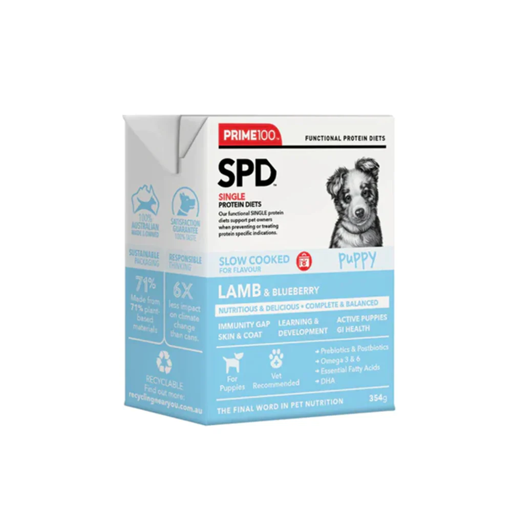PRIME100 SPD Slow Cooked Lamb & Blueberry Puppy Wet Dog Food 354g - Image 2