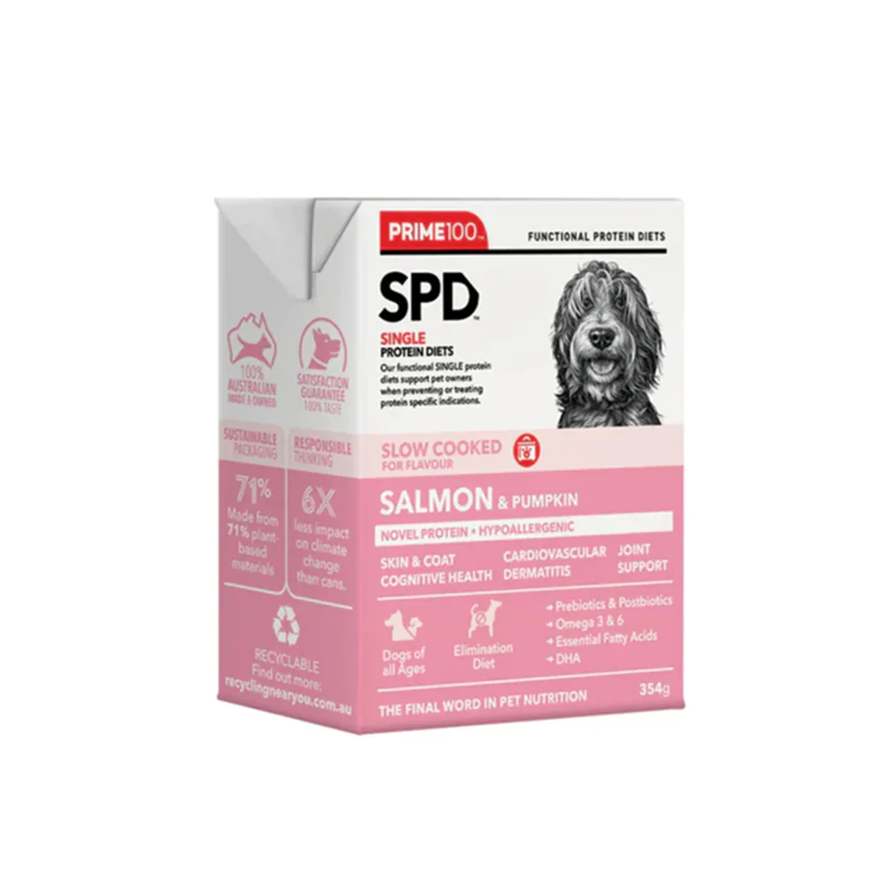 PRIME100 SPD Slow Cooked Salmon & Pumpkin Wet Dog Food 354g - Image 2