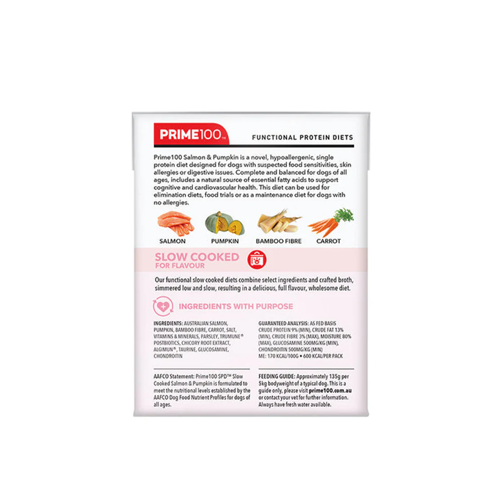 PRIME100 SPD Slow Cooked Salmon & Pumpkin Wet Dog Food 354g - Image 5